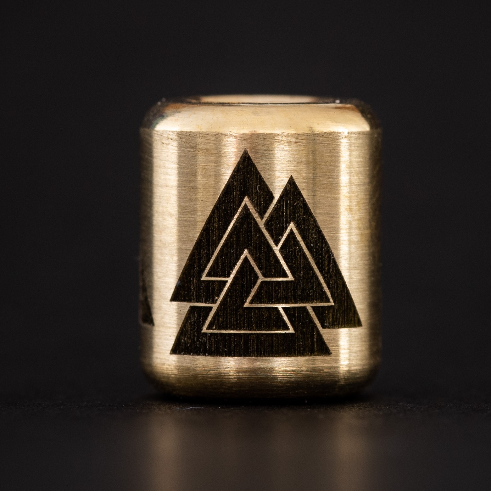 BRASS BEAD Valknut